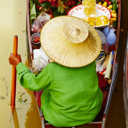 Bangkok, drijvende markt