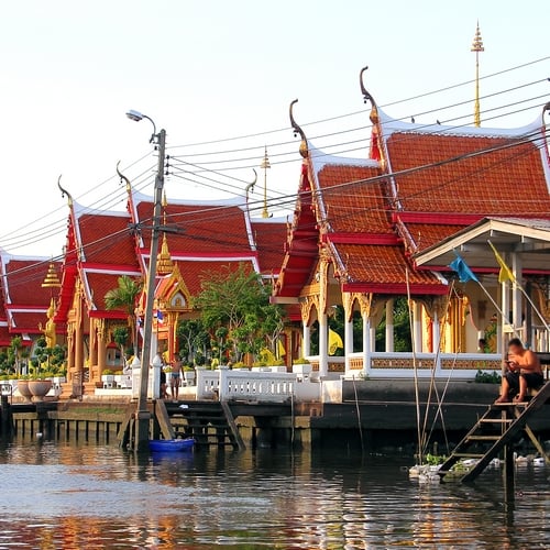 Klongs in rivier van Bangkok