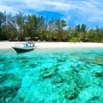 Boot voor de kust van Gili Trawangan