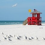 Sarasota, Florida, strandwacht hut