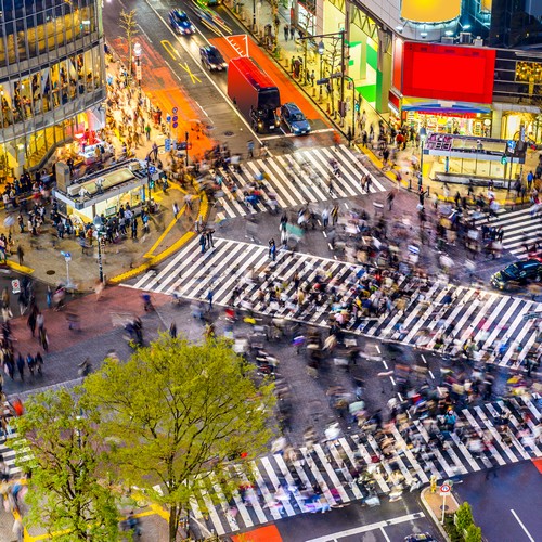  De beroemde Shibuya Crossing in Tokyo