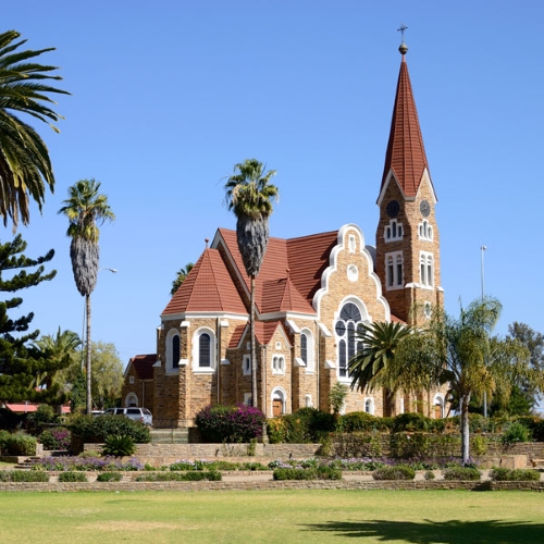 De beroemde Christuskirche in Windhoek