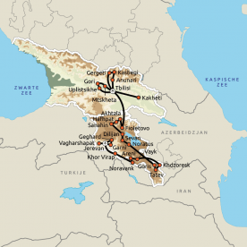 Routekaart Georgië & Armenië