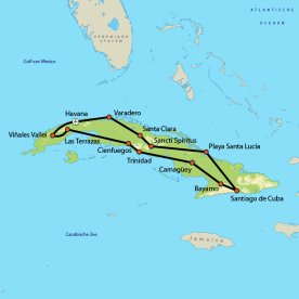Routekaart Kleurrijk Cuba