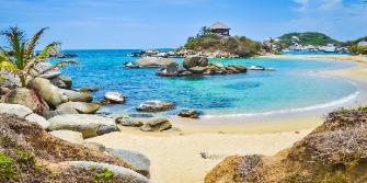 Baai in Tayrona nationaal park in Colombia