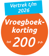 Vroegboekkorting tot 200 p.p.