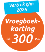 Vroegboekkorting tot 300 p.p.