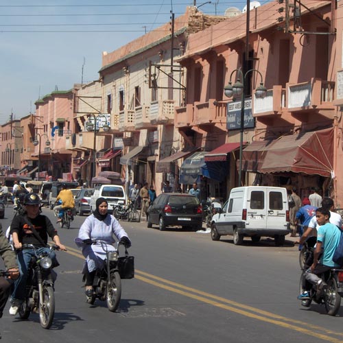 Straatbeeld Marrakech Marokko