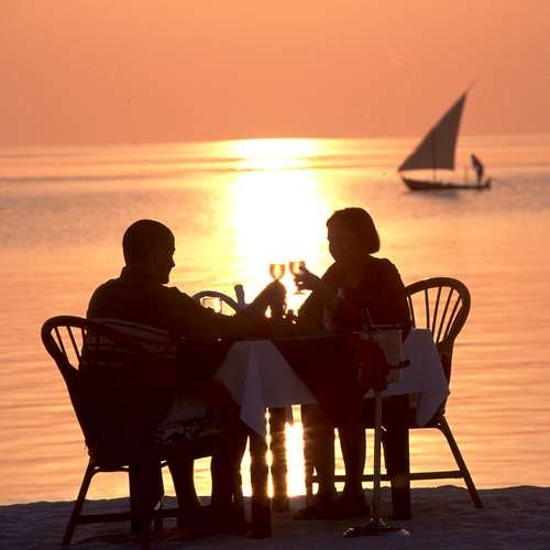 Eten bij Zonsondergang Malediven