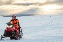 Sneeuwscooter Langjökull-gletsjer
