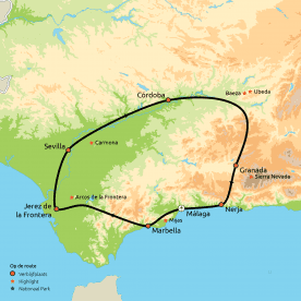 Routekaart Hola Andalucía!