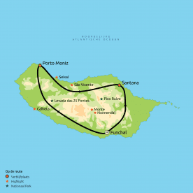Routekaart Zonnig Madeira
