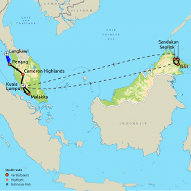 Routekaart Maleisië & Borneo (Sabah)