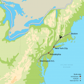 Stedentrip door Oost-Amerika