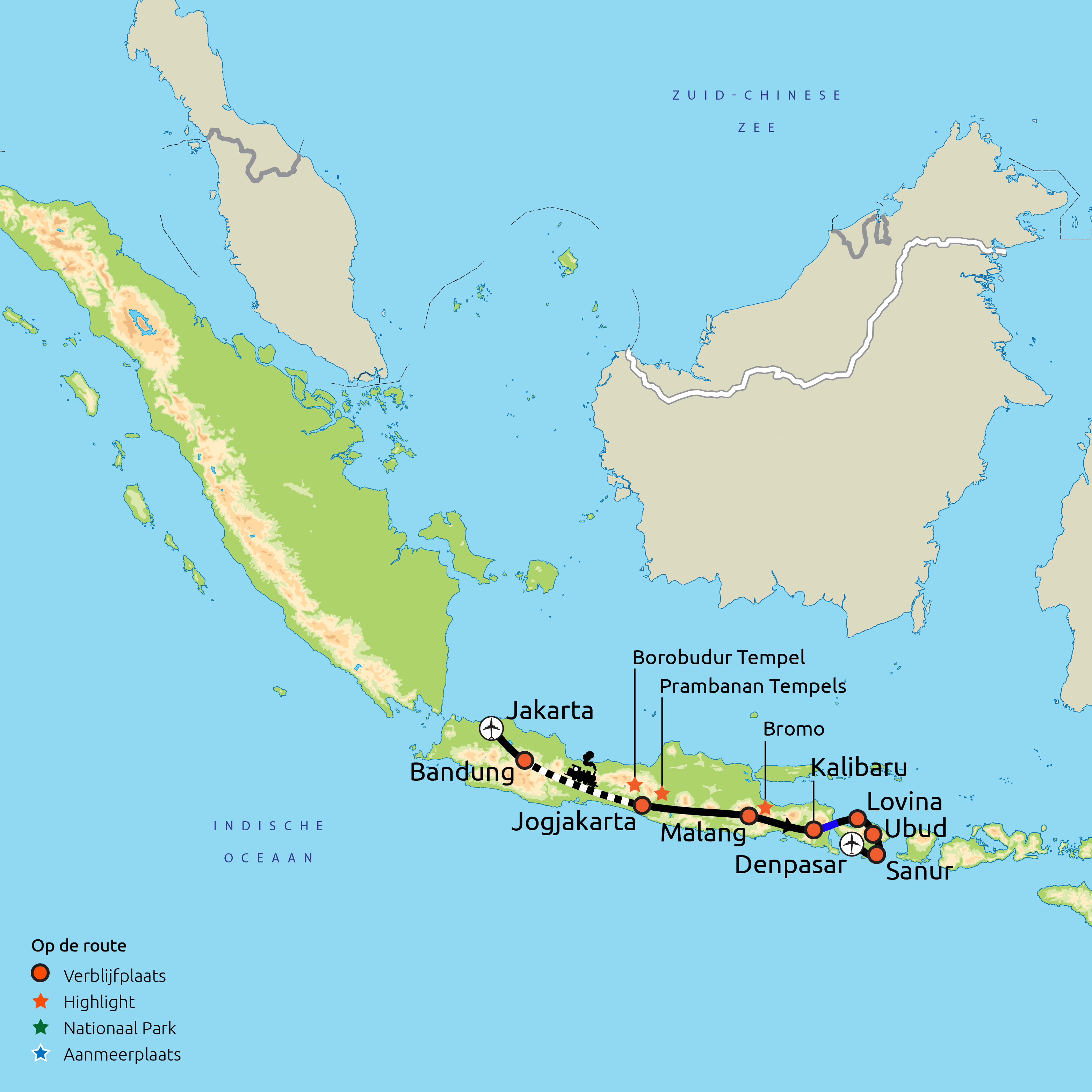 Route Familiereis Java & Bali