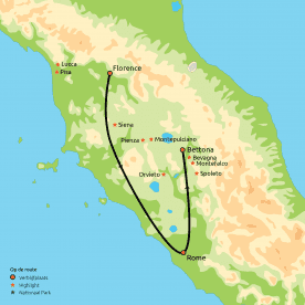 Ontdek Toscane, Umbrië & Rome (o.b.v. eigen vervoer)