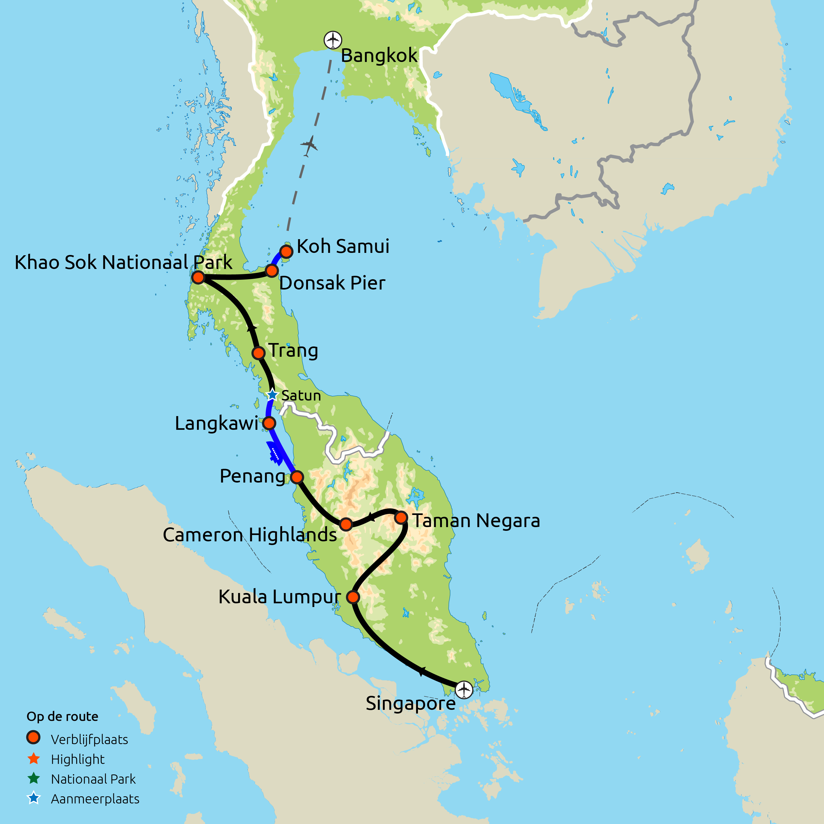 Singapore, Maleisië & Thailand