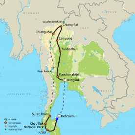 Routekaart Thailand Compleet incl. Koh Samui
