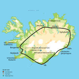 Routekaart Relaxt door IJsland