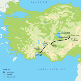 Routekaart Betoverend Turkije