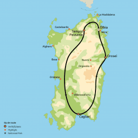 Routekaart Verrassend Sardinië