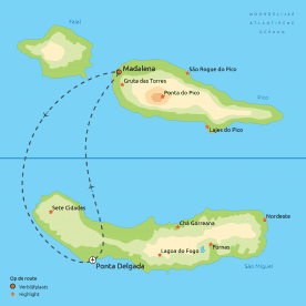 Routekaart São Miguel & Pico
