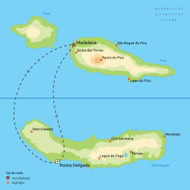 Routekaart São Miguel & Pico