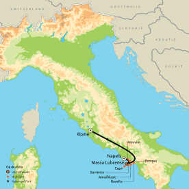 Routekaart Rome, Napels & de Amalfikust