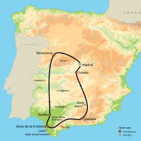 Routekaart Van Madrid door prachtig Andalusië