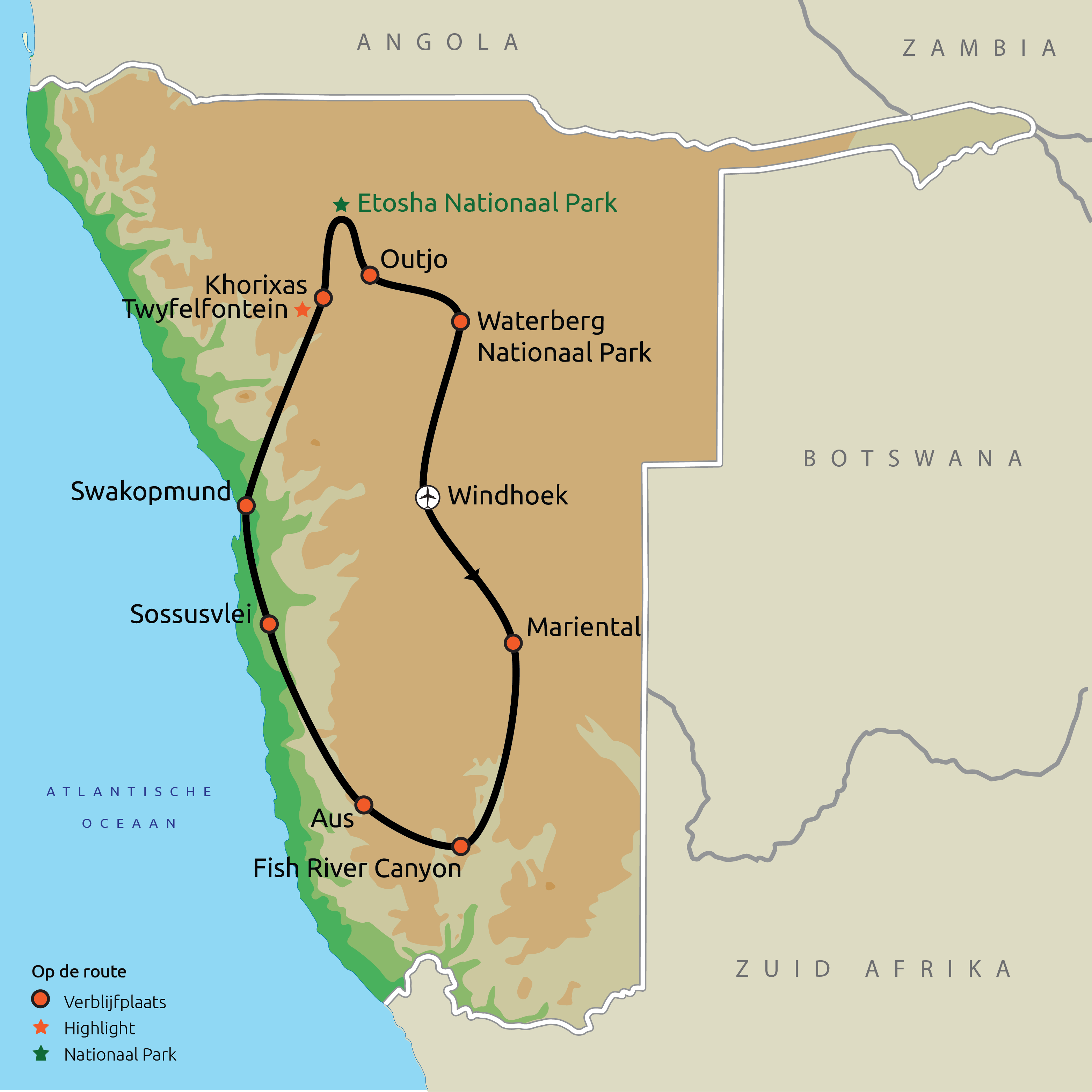 Hoogtepunten van Namibië
