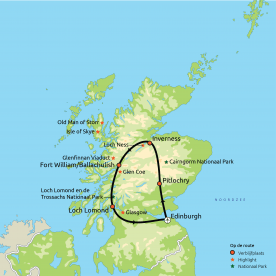 Routekaart Het beste van Schotland Flydrive