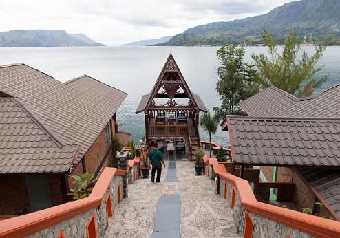Samosir Villa Resort, uitzicht op het Tobameer
