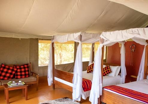 Enkorok Mara Camp, binnenkant tent