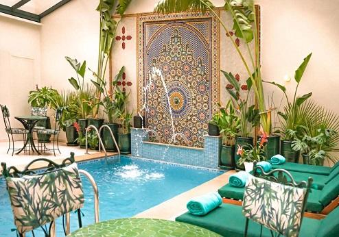 Hotel Safia, binnenplaats met zwembad