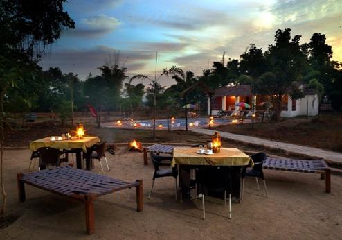 Mogli Resort Kanha, kampvuur