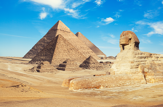 Egypte Caïro piramides met sfinx