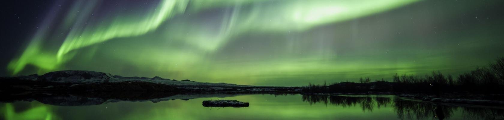 Noorderlicht bij Thingvellir