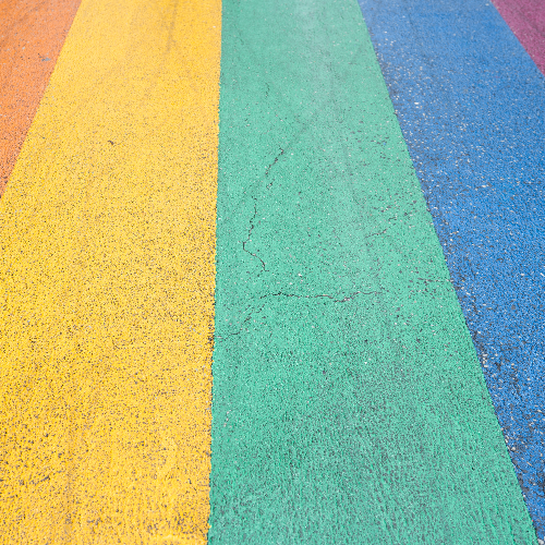Rainbow street in Reykjavik
