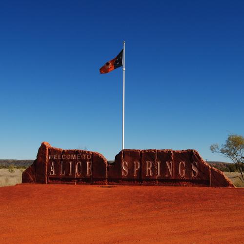 Alice Springs welkomst bord