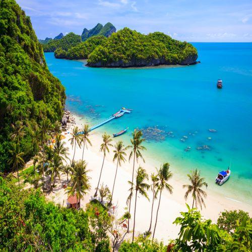 Koh Samui uitzicht op strand van bovenaf