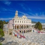 De Panagia Evangelistria kerk in Tinos-stad