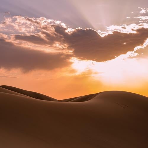 Khongoryn Els, Zonsondergang over de duinen, Mongolië
