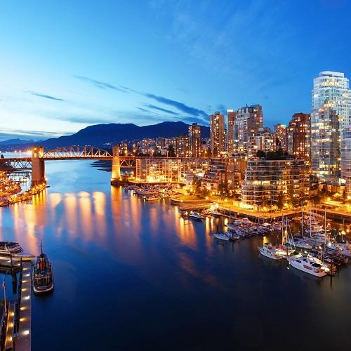 Vancouver bij schemering