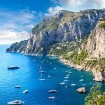Capri kust en boten
