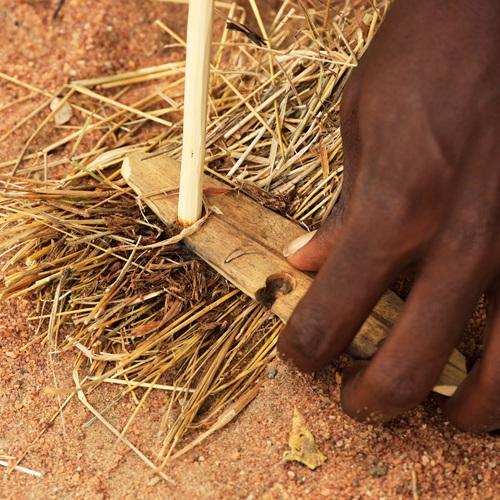 Vuur maken Masai, Tanzania