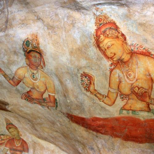 Sigiriya, fresco’s van de Wolkenmeisjes