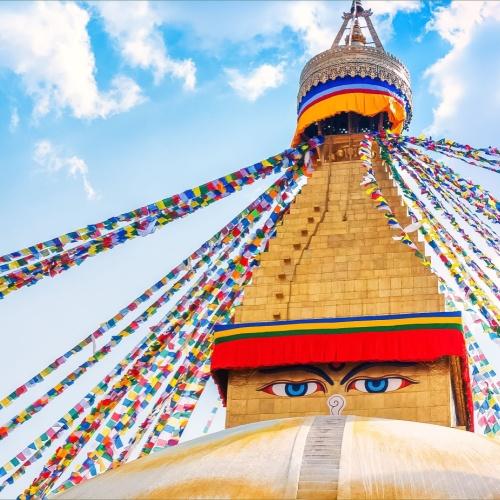 Antieke stoepa in Boudhanath