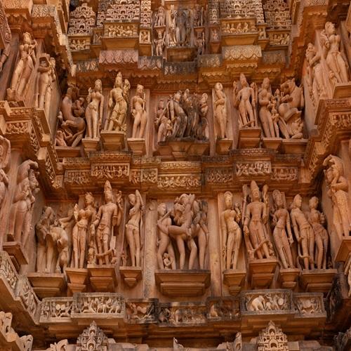 Beelden Khajuraho tempel