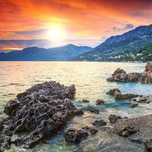 Biokovo natuurpark zonsondergang