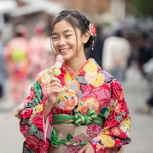 Meisje in een kimono